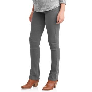 Oh! Mamma Maternity Full Panel Twill Bootcut Pants Pewter Grey 3XL